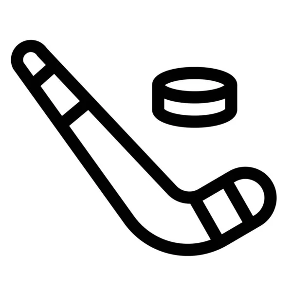 Hockey Sobre Hielo Con Disco Circular Reproducido — Vector de stock