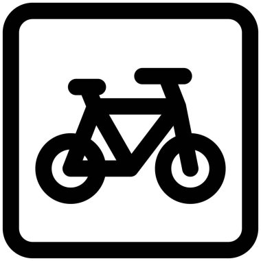 Yayanın güvenliği için yolda bisiklet yolu tabelası var.