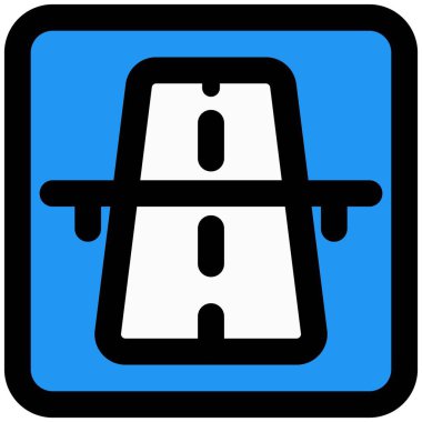 Ulusal otoyol şeridinde otoyol tabelası