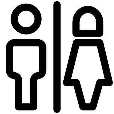 Çamaşır odasında hem erkek hem de kadın için tuvalet bölümü