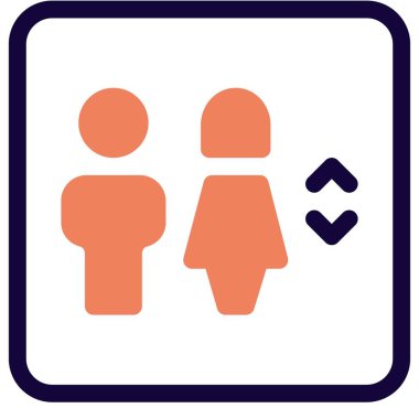 Zeminden zeminine, yukarı ve aşağı yönlü gitmek için asansör