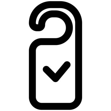 Otel odasının kapısında üzerinde kene izi olan bir askı.