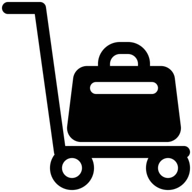 Otelde servis tarafından taşınan bavullar.