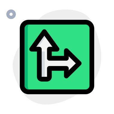 Trafik işareti için sağ kavşak şeridi göstergesi