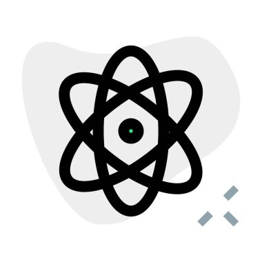 Çekirdekli bilim sınıfı ve etrafında dönen atomlar.