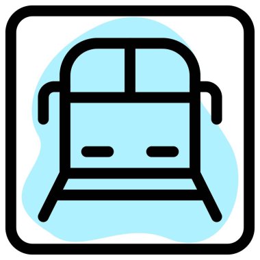 İstasyondan yolcuya binmek için tren logosu