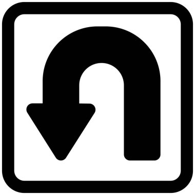 Trafik yönü düzeni için u-dönüş işaretini döndür