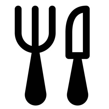 Bıçak ve çatal desenli otel odasındaki restoran.