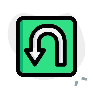 Trafik yönü düzeni için u-dönüş işaretini döndür