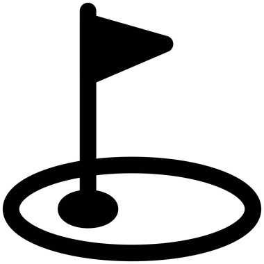 Bayrak eklenmiş VIP üyesi için golf direği