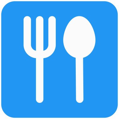 Dışarıdaki restoran için çatal ve kaşık tabelası.