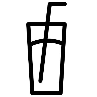 Çocuklara pipetle servis edilen bir bardak su.