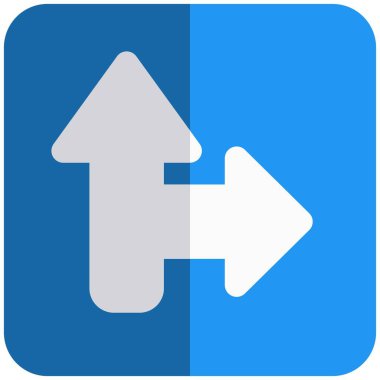 Trafik işareti için sağ kavşak şeridi göstergesi