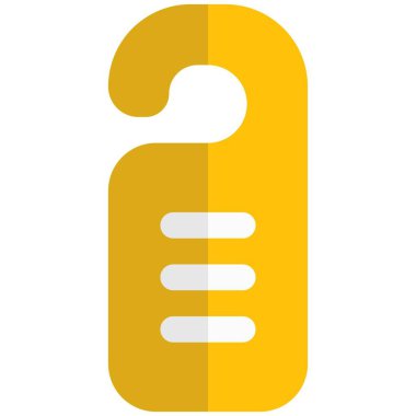 Dikkat etiketi bakım için bir otel odasına asılıyor.