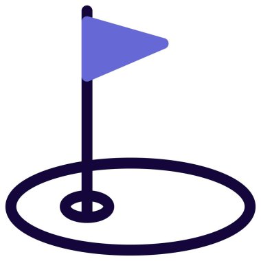 Bayrak eklenmiş VIP üyesi için golf direği