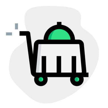 Lokanta masasına büyük bir eşya koymak için tramvay.