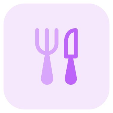 Bıçak ve çatal desenli otel odasındaki restoran.