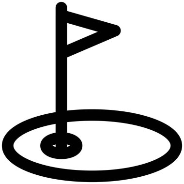 Bayrak eklenmiş VIP üyesi için golf direği