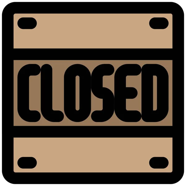 Restaurant Closed Sticker Placed Glass Door — Stock Vector
