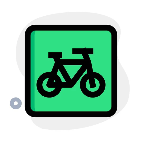 Ποδήλατο Πινακίδα Λωρίδα Ένα Δρόμο Για Την Ασφάλεια Των Πεζών — Διανυσματικό Αρχείο