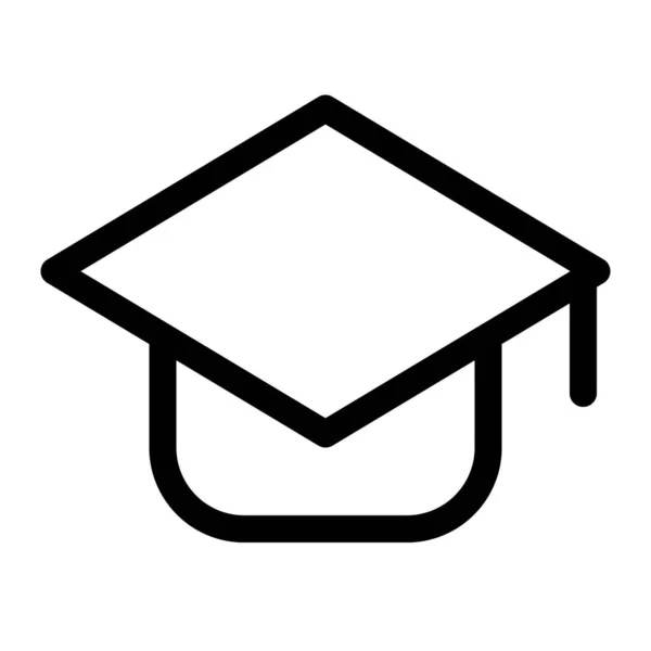 Καπέλο Αποφοίτησης Για Απομονωμένο Λευκό Φόντο — Διανυσματικό Αρχείο