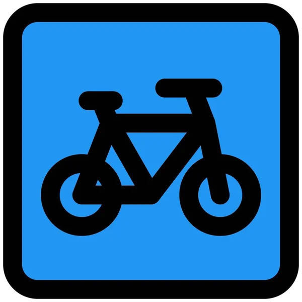 为确保行人的安全 道路上的单车车位标志 — 图库矢量图片