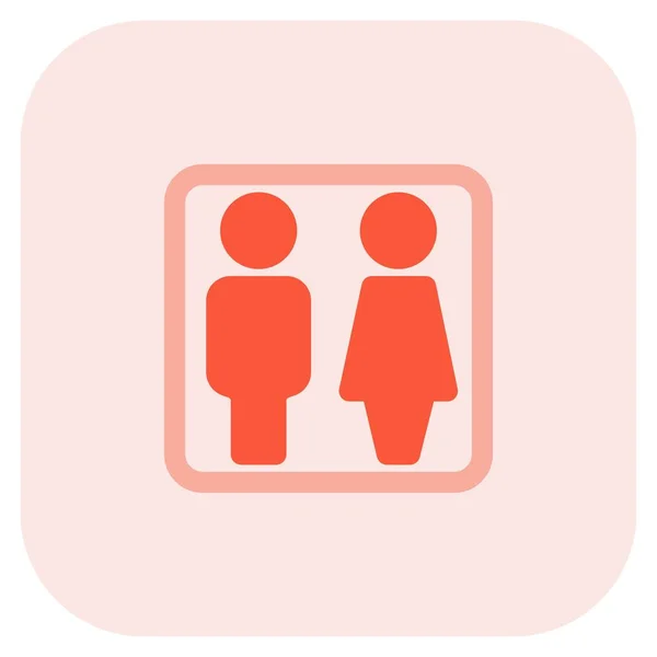 Toilet Section Both Male Female — Stock Vector