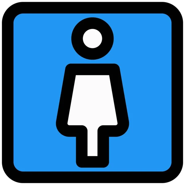 Frauen Toilettenschild Bahnhof Draußen — Stockvektor