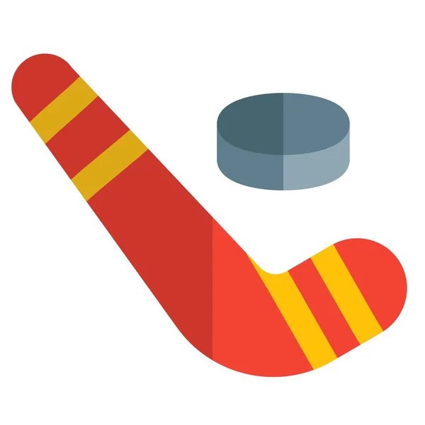 Hockey Sobre Hielo Con Disco Circular Reproducido — Vector de stock