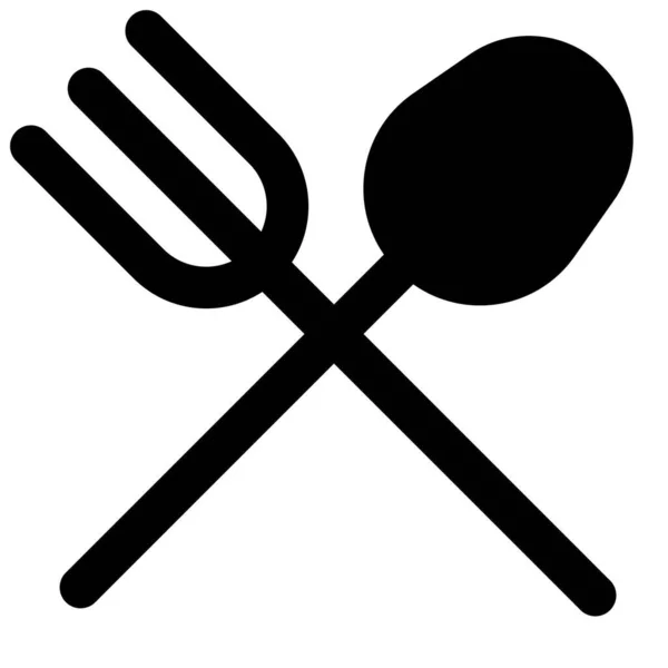 Spoon Fork Crossed Layout Hotel Restaurant — Stock Vector
