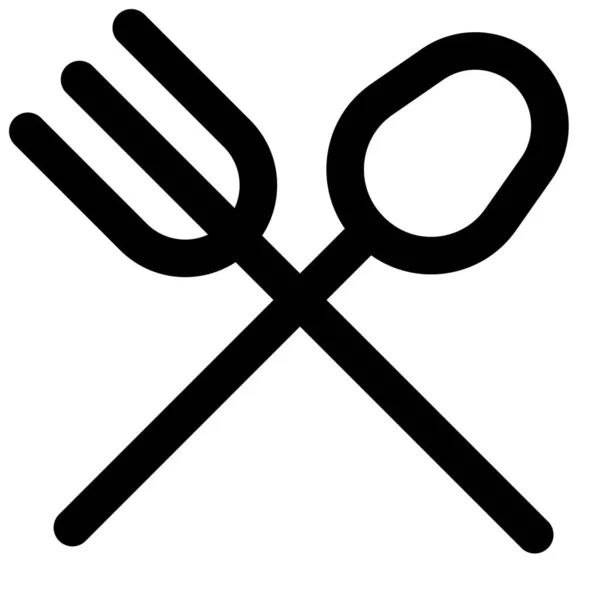 Cuchara Tenedor Cruzados Como Diseño Restaurante Del Hotel — Vector de stock