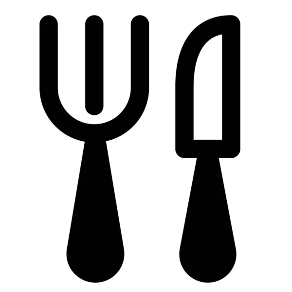 Cafetería Escolar Con Cuchillo Cocina Tenedor — Vector de stock