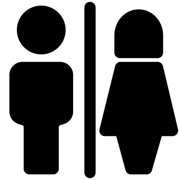 Toilet Sectie Voor Zowel Mannen Als Vrouwen Een Wasruimte Service — Stockvector