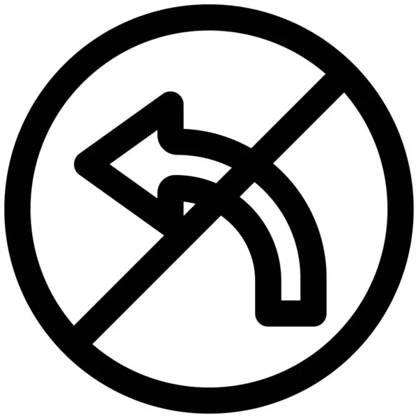 Правила Дорожного Движения Запрещают Поворот Налево — стоковый вектор