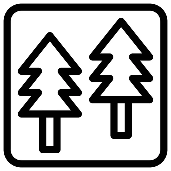 Árvores Florestais Como Indicação Alerta Estrada —  Vetores de Stock