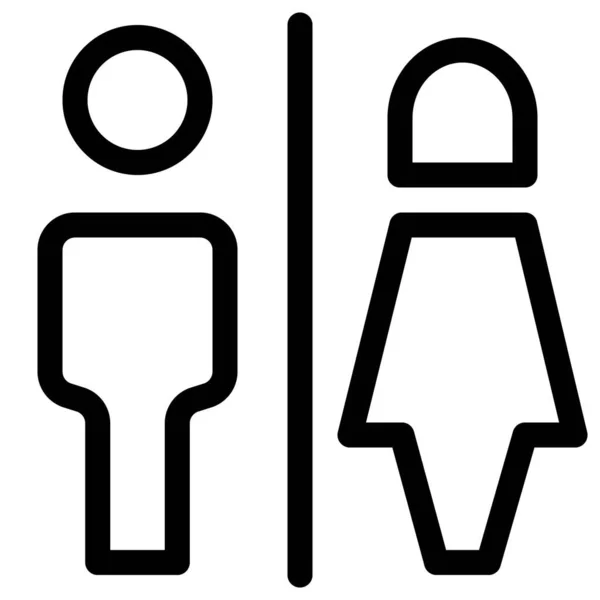Toilettenbereich Für Männer Und Frauen Einem Wäscheraum Service — Stockvektor