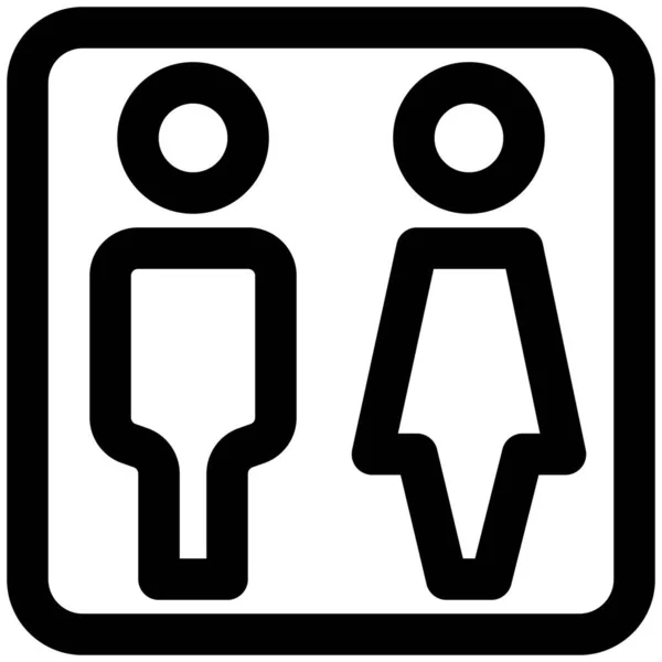 Seção Toalete Para Homens Mulheres — Vetor de Stock