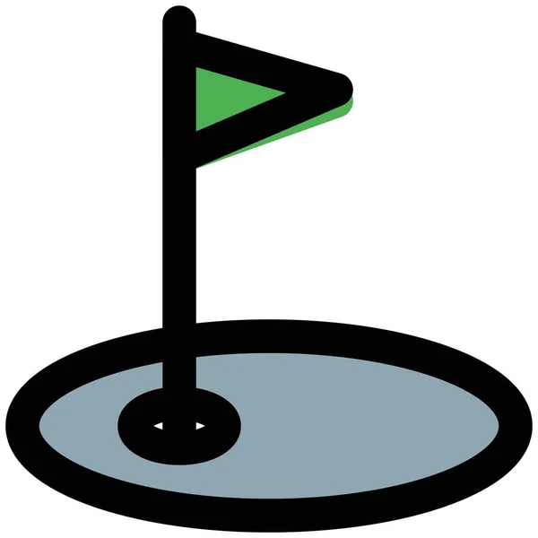 Golfstolpe För Vip Medlem Med Flagga Bifoga — Stock vektor