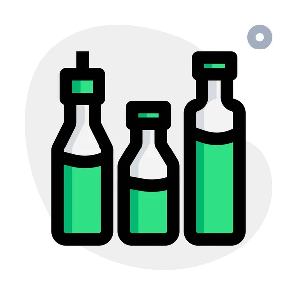 Cocina Exótica Con Aceite Oliva Otros Aceites Esenciales — Vector de stock