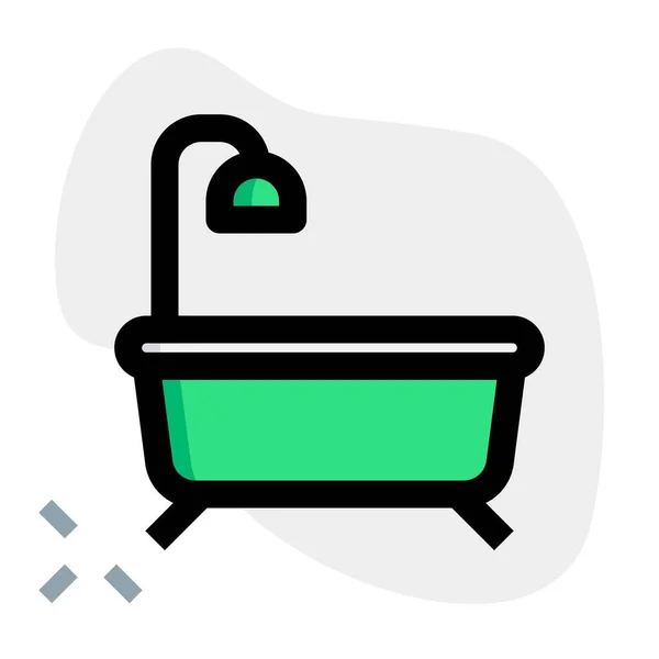 Üst Duşlu Birinci Sınıf Banyo Küveti — Stok Vektör