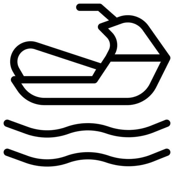 Jet Ski Para Playa Deportes Acuáticos Juego — Vector de stock