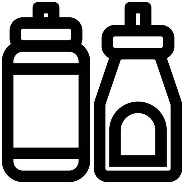 Saucen Für Senf Und Andere Einer Flasche Mischen — Stockvektor