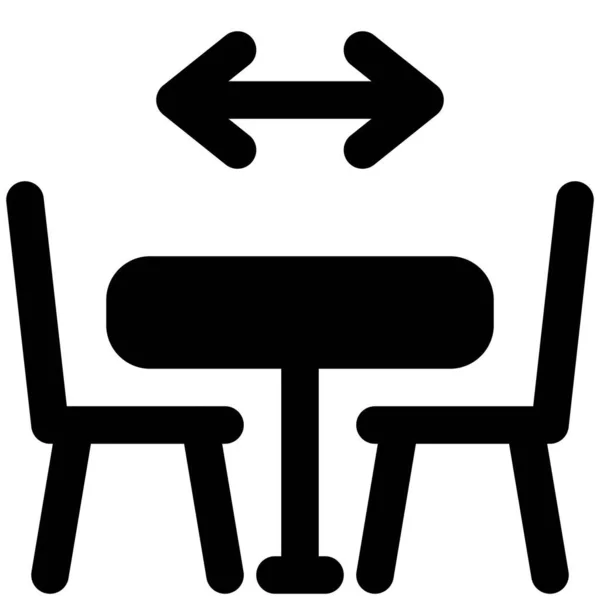 Sitzgelegenheiten Mit Abstand Voneinander Angeordnet — Stockvektor