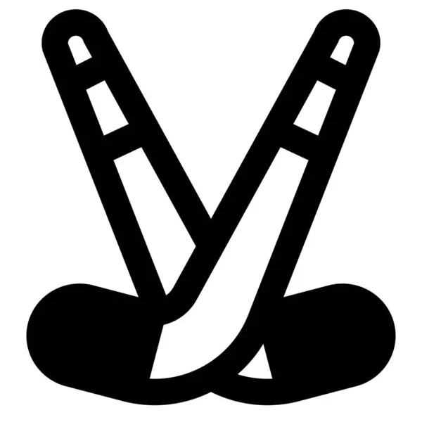 Palos Hockey Para Los Deportes Aire Libre Que Practican Los — Vector de stock