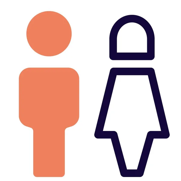 Секція Туалету Хлопчиків Дівчаток Розділена — стоковий вектор