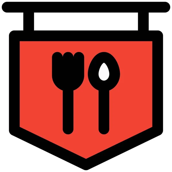Cuillère Fourchette Sur Une Exploitation Restaurant Pour Promotion — Image vectorielle