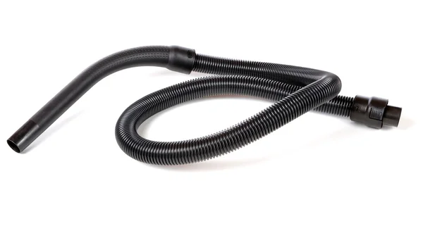 Black hose of the vacuum cleaner isolated on a white background — Stock Photo, Image