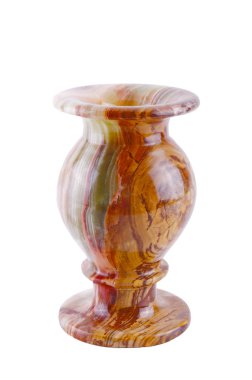 Beyaz bir arka plan üzerinde izole jasper taş vazo