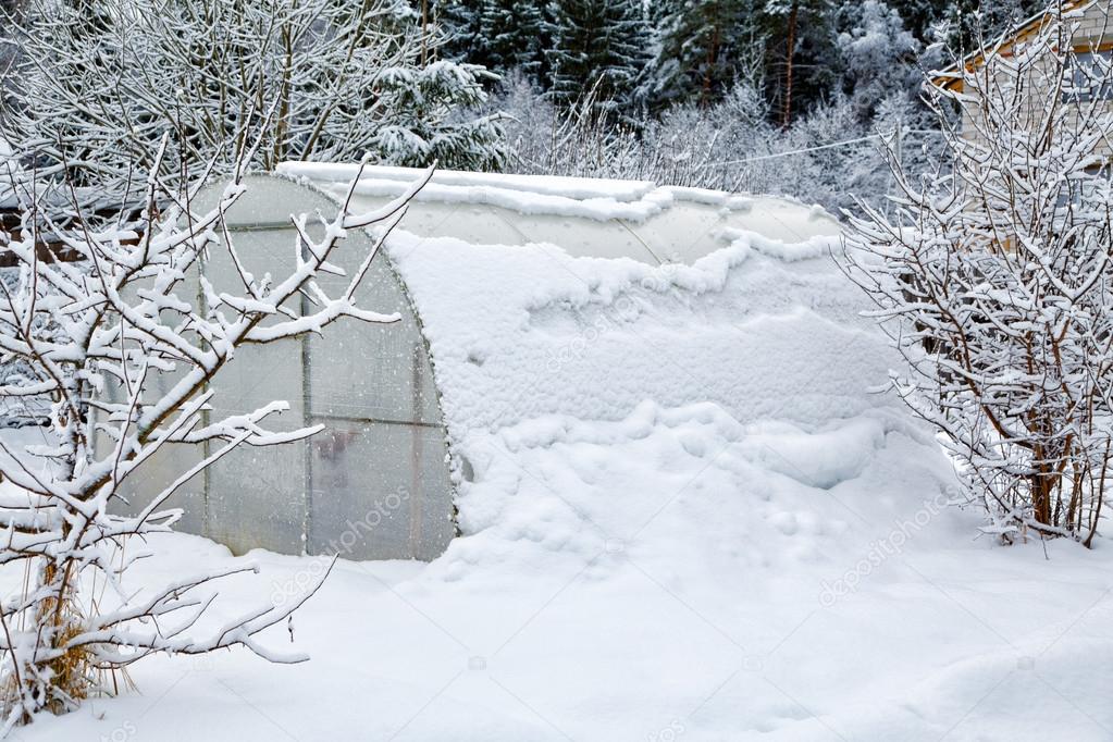 Hothouse brought by snow in the winter