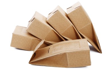 boxes from the goffered cardboard isolated on a white background clipart